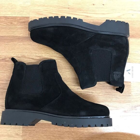 ANFIBIO Waterproof Black‎ Suede Chelsea Ankle Boot Bootie Size 9.5 Wide New - Picture 8 of 15